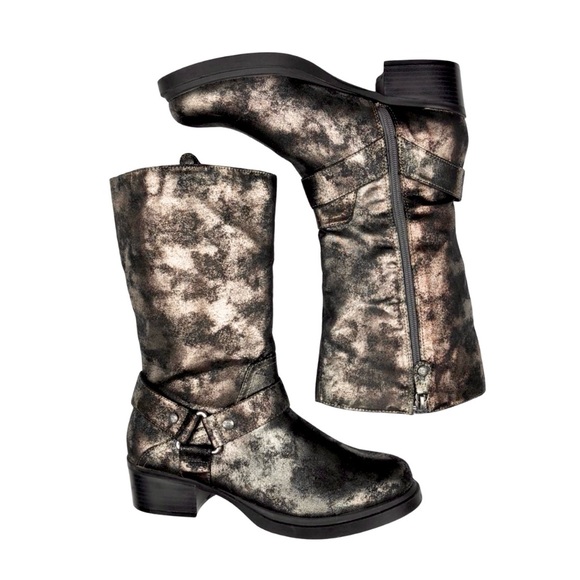 Simply Vera Metallic Mid Calf Moto Boots - Picture 8 of 11